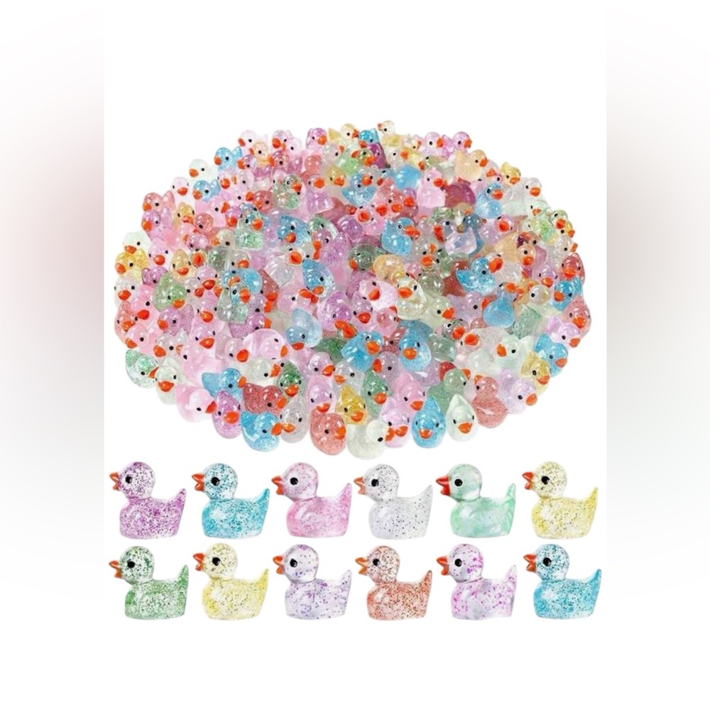 6 Colorful Resin Duck Figurines 
2cm